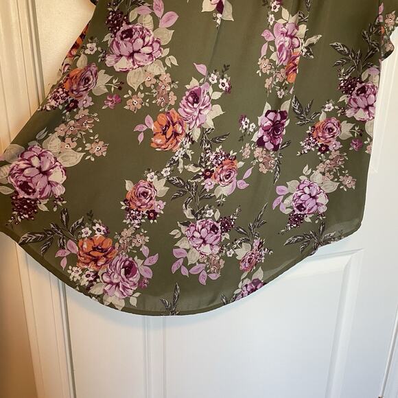 Torrid Top Women's Floral Print 1X (14/16) Top Blouse Cottage Core Boho Work - Picture 7 of 11